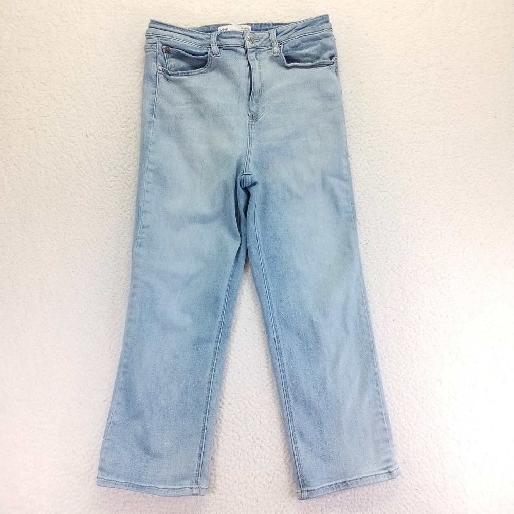 YMI Premium High Rise Straight Leg Light Wash Jeans Size‎ 13/31 Blue Denim